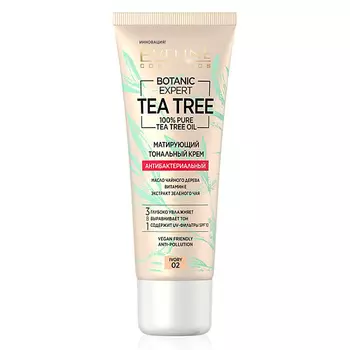 EVELINE Крем тональный для лица 3 в 1 антибактериальный матирующий Botanic Expert Tea Tree Oil