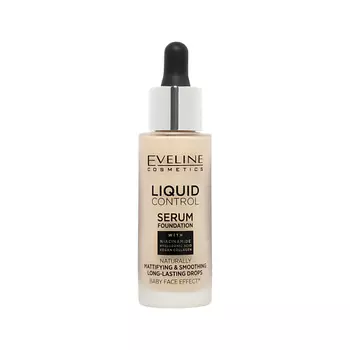 EVELINE Крем тональный для лица Liquid Control Serum Foundation
