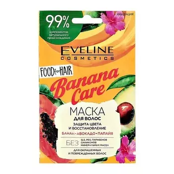 EVELINE Маска для волос BANANA CARE 'food for hair' защита цвета и восстановление