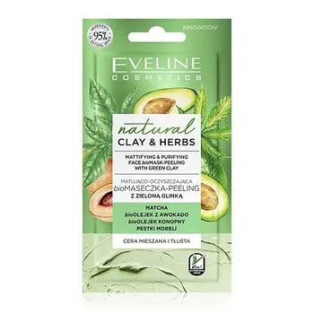 EVELINE Маска-пилинг для лица глиняная матирующе-очищающая