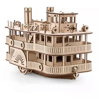 EWA ECO-WOOD-ART Деревянный конструктор 3D Колесный пароход "Принцесса рек" 1.0