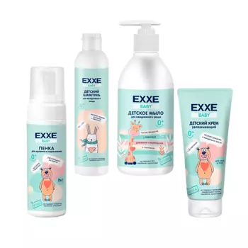 EXXE Baby Детский набор для купания крем + шампунь + пенка + жидкое мыло