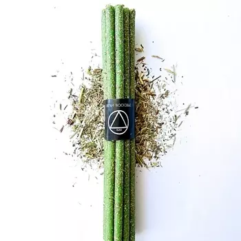 EZO Свечи восковые зеленые с травами "Изобилие", 12 шт.