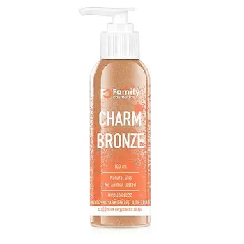 FAMILY COSMETICS Мерцающее молочко-хайлайтер для тела c эффектом загара CHARM BRONZE 100.0