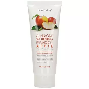 FARMSTAY Гель для лица отшелушивающий с экстрактом яблока, выравнивающий тон кожи All In One Whitening Peeling Gel Apple