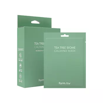 FARMSTAY Интенсивно успокаивающая тканевая маска для лица с чайным деревом Tea Tree Biome Calming Mask