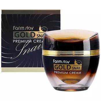 FARMSTAY Крем для лица премиальный с золотом и муцином улитки Gold Snail
