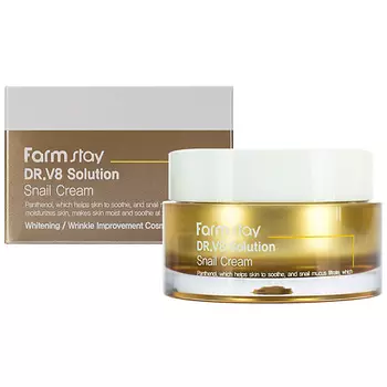 FARMSTAY Крем для лица с муцином улитки DR.V8 Solution Snail Cream