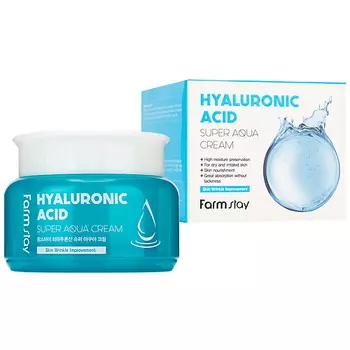 FARMSTAY Крем для лица Суперувлажняющий с гиалуроновой кислотой Hyaluronic Acid Super Aqua Cream