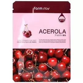 FARMSTAY Маска для лица тканевая с экстрактом ацеролы Visible Difference Mask Sheet Acerola