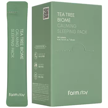 FARMSTAY Маска для лица успокаивающая ночная в саше с экстрактом чайного дерева Tea Tree Biome Calming Sleeping Pack
