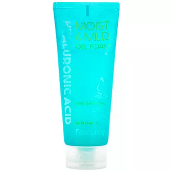 FARMSTAY Пенка для лица очищающая гелевая с гиалуроновой кислотой, AHA, BHA Hyaluronic Acid Moist & Mild Gel Foam