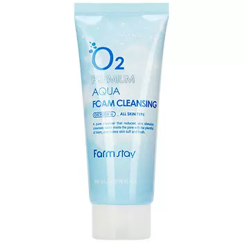 FARMSTAY Пенка для лица очищающая с кислородом O2 Premium Aqua Foam Cleansing