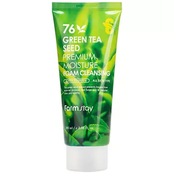 FARMSTAY Пенка для лица очищающая увлажняющая с семенами зеленого чая Green Tea Seed Premium Moisture Foam Cleansing