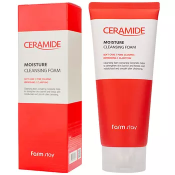 FARMSTAY Пенка для лица очищающая увлажняющая с керамидами Ceramide Moisture Cleansing Foam