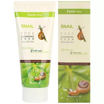 FARMSTAY Пенка для умывания очищающая с муцином улитки Snail Pure Cleansing Foam