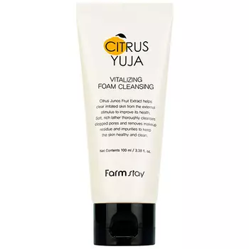 FARMSTAY Пенка для умывания освежающая очищающая с экстрактом юдзу Citrus Yuja Vitalizing Foam Cleansing
