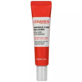 FARMSTAY Сыворотка для кожи вокруг глаз укрепляющая с керамидами Ceramide Wrinkle Care Relaxing Rolling Eye Serum