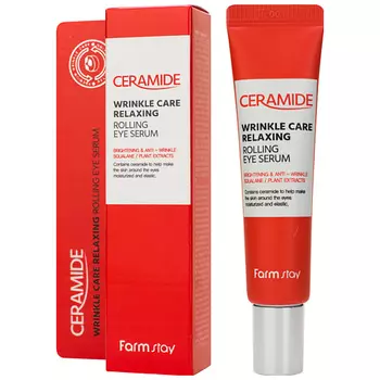 FARMSTAY Сыворотка для кожи вокруг глаз укрепляющая с керамидами Ceramide Wrinkle Care Relaxing Rolling Eye Serum