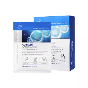 FARMSTAY Успокаивающая маска для лица с коллагеном Collagen Water Full Moist Soothing Mask