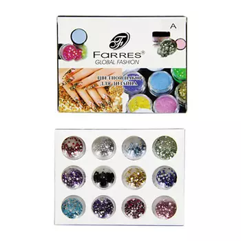 FARRES Набор для дизайна ногтей "Стразы цветные"