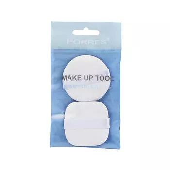 FARRES Набор плоских спонжей для макияжа круглый + квадратный