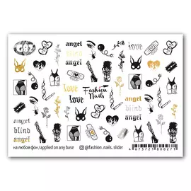 FASHION NAILS Слайдер дизайн для ногтей "Angel"