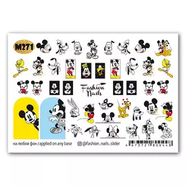 FASHION NAILS Слайдер дизайн для ногтей "Happy Mickey"