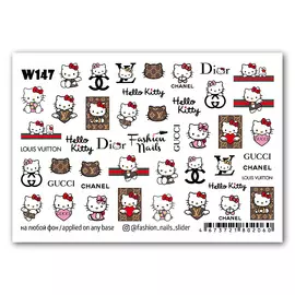 FASHION NAILS Слайдер дизайн для ногтей "Hello Kitty"