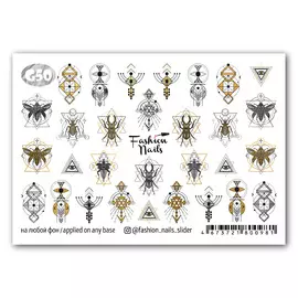 FASHION NAILS Слайдер дизайн для ногтей "Insects"