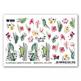 FASHION NAILS Слайдер дизайн для ногтей "Тропический рай"