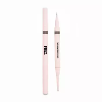 FEELZ. Подводка и карандаш для бровей Two In One Brow Liner 02 light brown