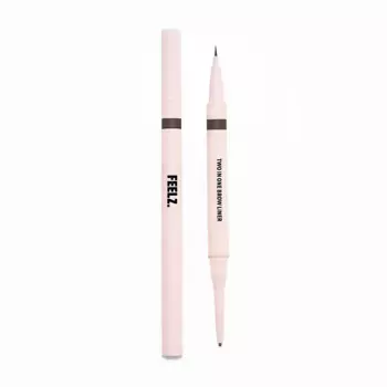 FEELZ. Подводка и карандаш для бровей Two In One Brow Liner 01 dark brown