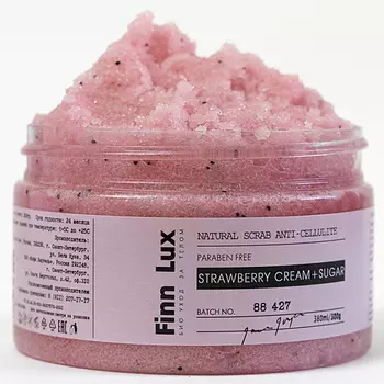 FINNLUX Скраб антицеллюлитный для тела "Strawberry cream+sugar" 300.0