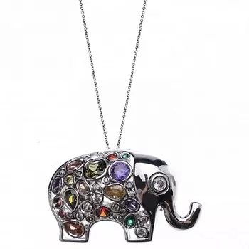 FIORE LUNA Колье-брошь Слоник маленький