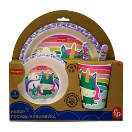 FISHER PRICE Набор посуды из бамбука Единорог 0+