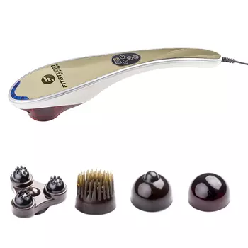 FITSTUDIO Ручной массажер для тела BODY MASSAGER c ИК-прогревом (золотой)
