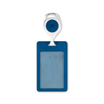 FLEXPOCKET Карман для бейджа из экокожи, вертикальный с рулеткой и клипсой