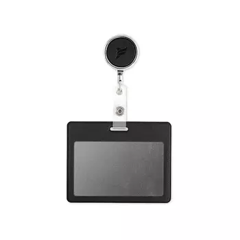 FLEXPOCKET Карман для пропуска или бейджа из экокожи, горизонтальный с рулеткой