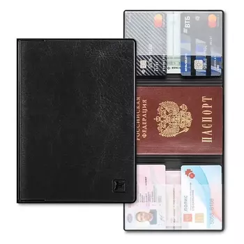 FLEXPOCKET Обложка для автодокументов из экокожи с дополнительными отделениями