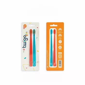 FLIPPER Набор из 2х зубных щеток для детей TWIGO KIDS