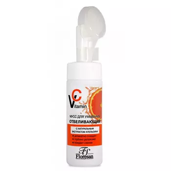 FLORESAN Отбеливающий мусс для умывания с экстрактом апельсина