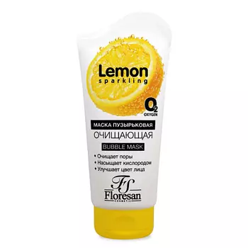 FLORESAN Пузырьковая маска для лица очищающая Sparkling lemon