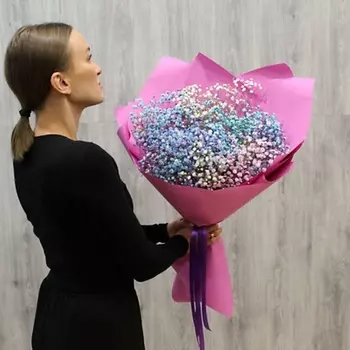 ФЛОРИКА Букет из радужной гипсофилы