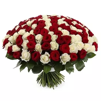 FLORPRO 151 красная и белая роза 50 см