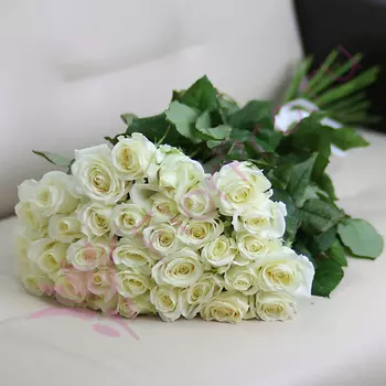 FLORPRO 35 белых роз Аваланч 40 см