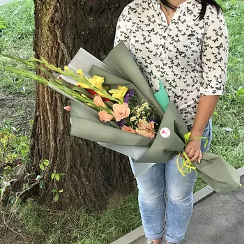 FLORPRO 3 гладиолуса микс в дизайнерской упаковке