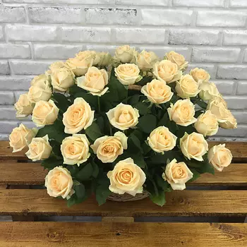 FLORPRO 51 персиковая роза в корзине