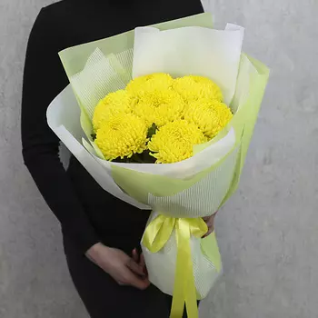 FLORPRO Букет из 7 желтых хризантем Дека "Иллинойс"