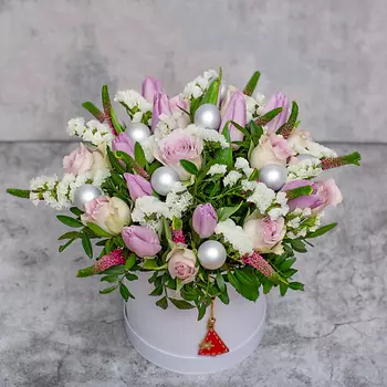 FLORPRO Коробка с цветами «Розовое наслаждение»